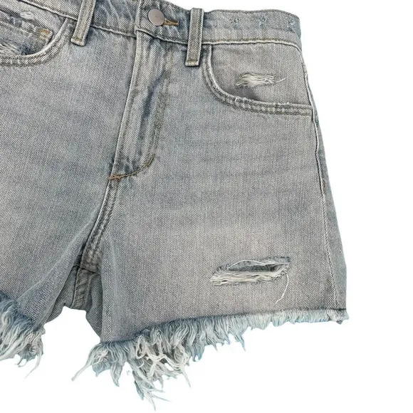 Joe's Jeans Shorts The Kinsley Blue Denim High Rise Deconstructed 4&quot; size 25