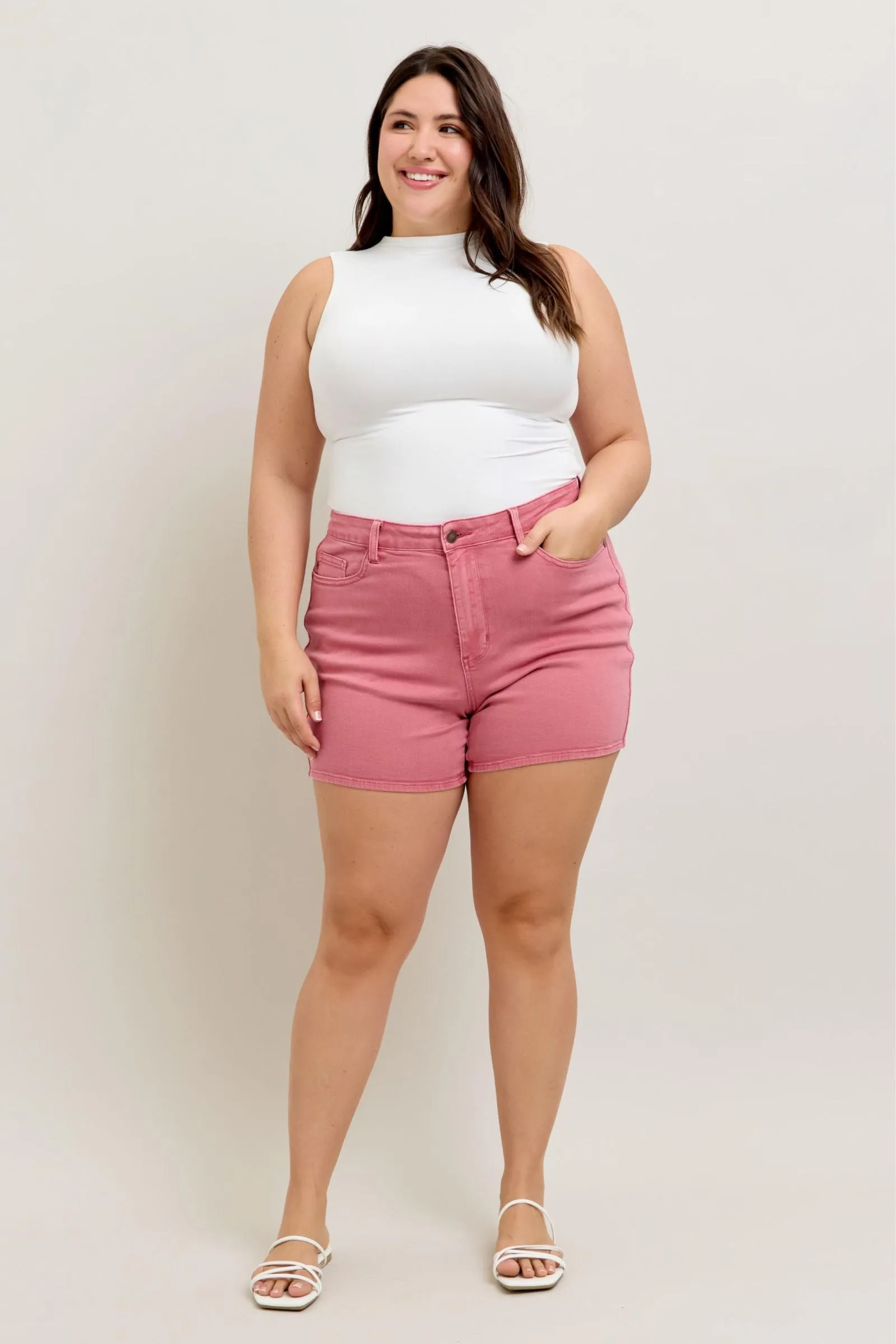 Judy Blue High Waist Rose Shorts
