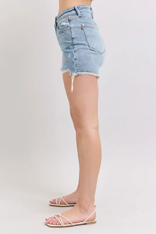 Judy Blue HW Rigid Magic Destroy Cut Off Shorts