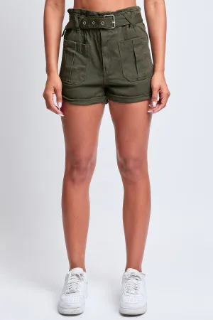 Junior Belted Paperbag Waist Shorts, Pack of 6