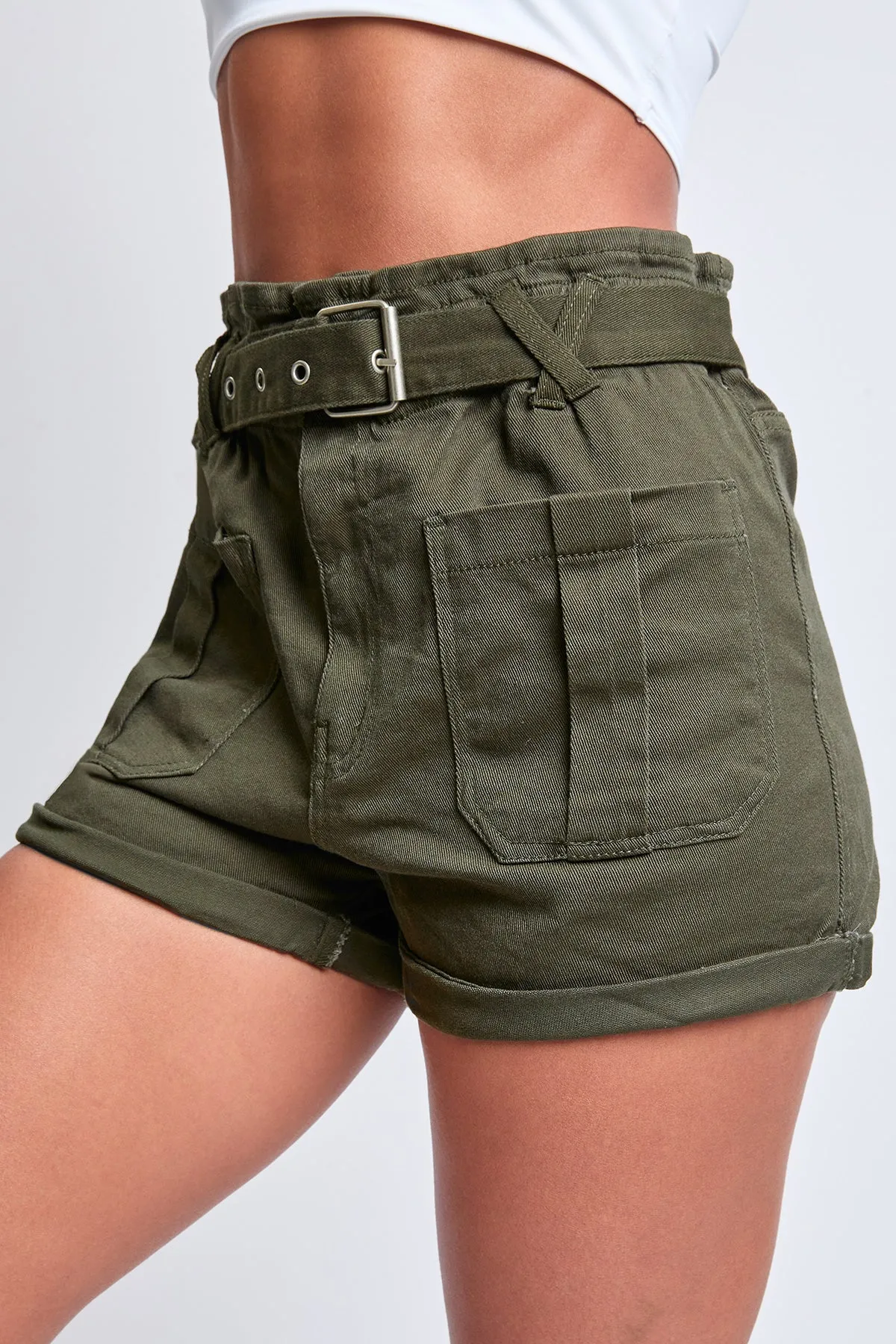 Junior Belted Paperbag Waist Shorts, Pack of 6