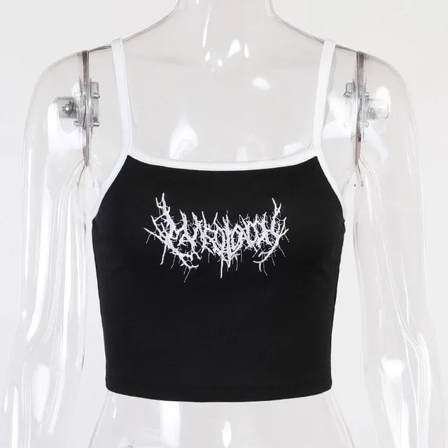 Kawaii Black Crop Tops