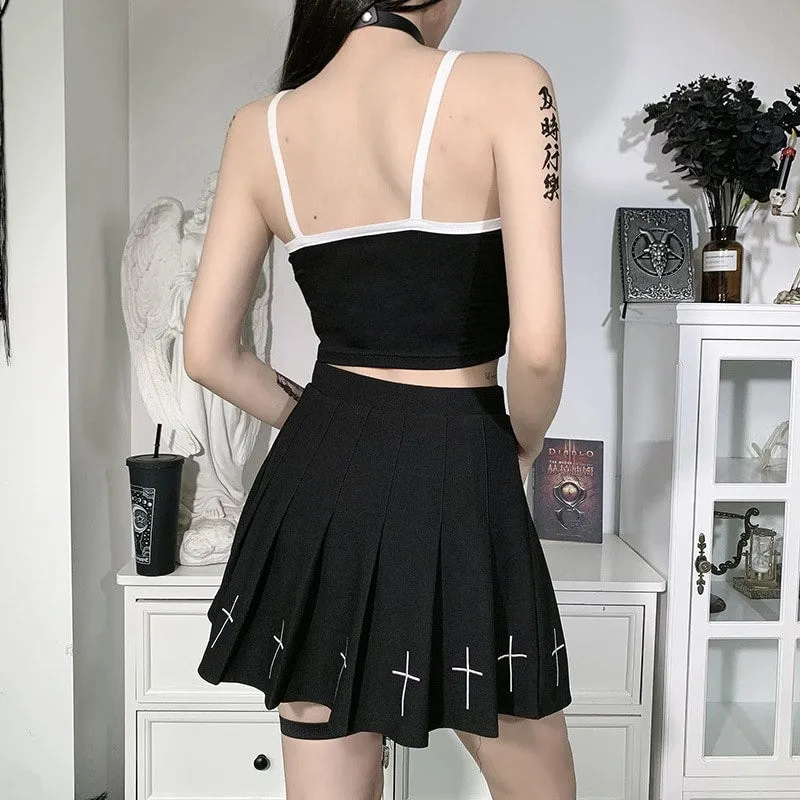 Kawaii Black Crop Tops