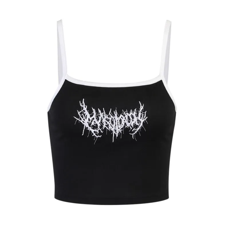 Kawaii Black Crop Tops