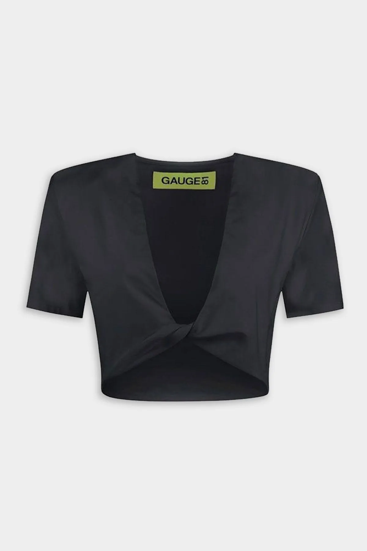 Keila Front Twist Crop T-Shirt in Black