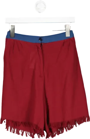 Labeca Red Nova Cotton Fringed Shorts UK XS/S