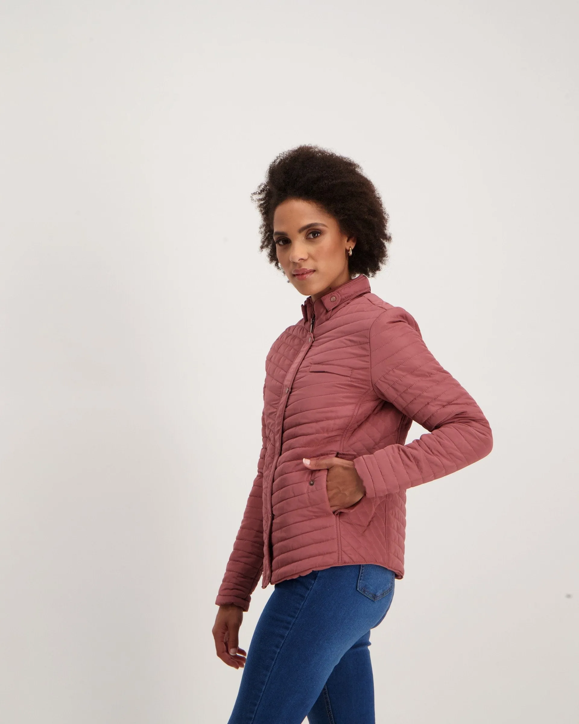 Ladies-Basic Puffer - Mauve