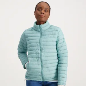 Ladies-Long Sleeve Feather Puffer - Mint