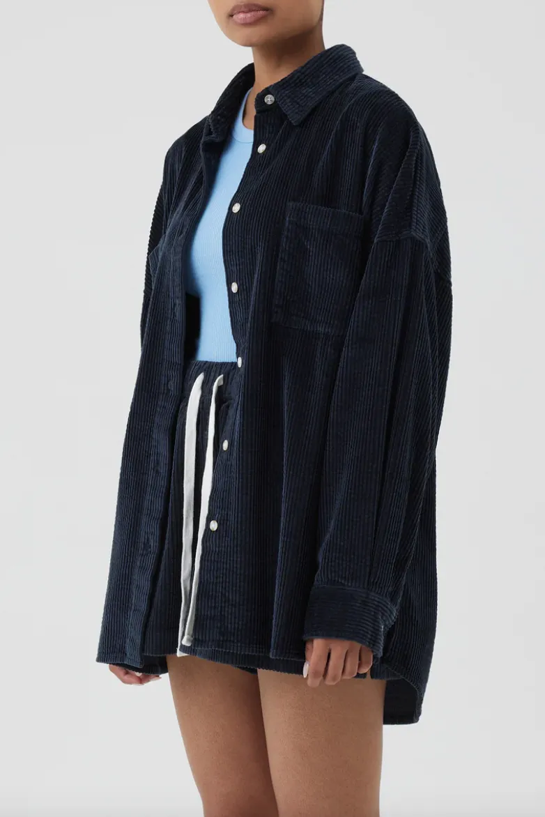 Lars Cord Shorts Indigo