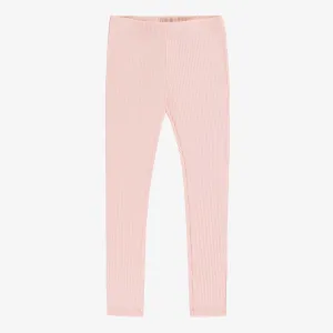 Legging rose pâle en tricot côtelé, enfant || Soft pink ribbed knit legging, child