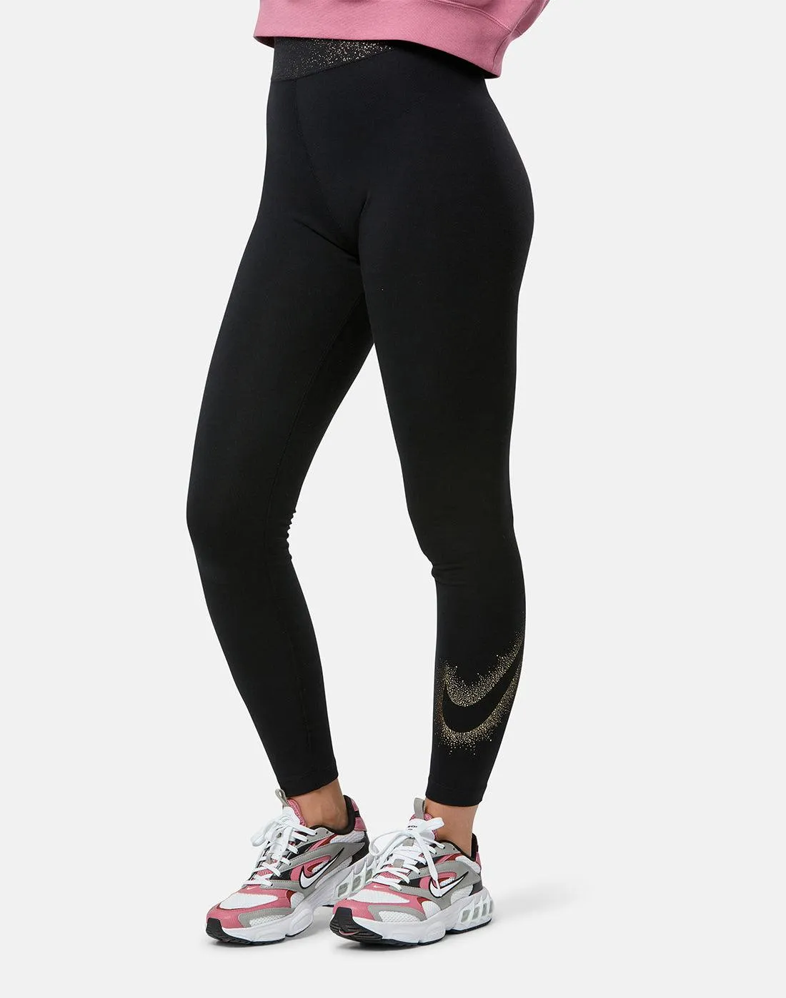 LEGGINGS NIKE PANTA DONNA WOMEN'S HIGH RISE SPORTWEAR NERO
