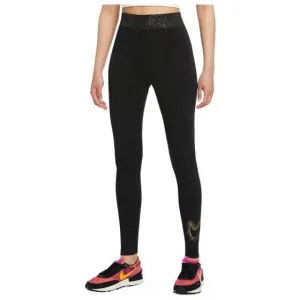 LEGGINGS NIKE PANTA DONNA WOMEN'S HIGH RISE SPORTWEAR NERO