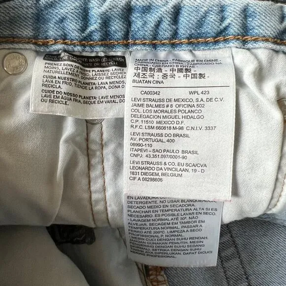 Levi's 501 Cutoff Shorts with Button Fly in Light Wash W30