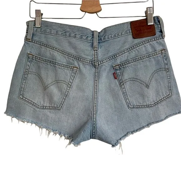 Levi's 501 Cutoff Shorts with Button Fly in Light Wash W30