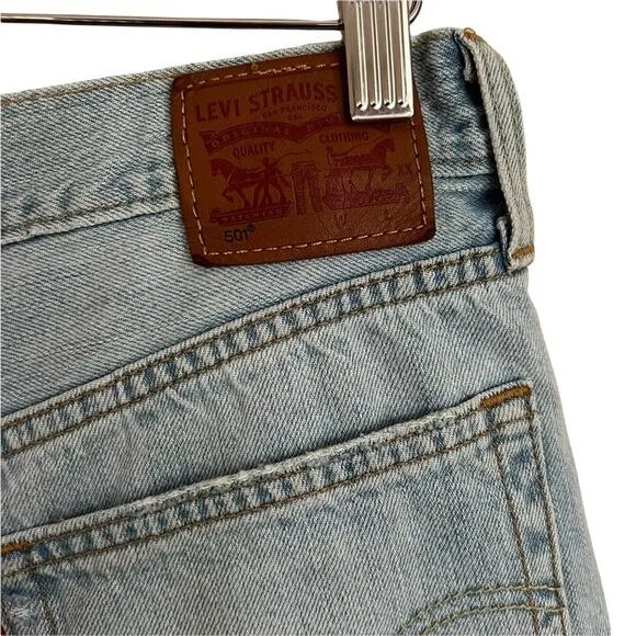 Levi's 501 Cutoff Shorts with Button Fly in Light Wash W30