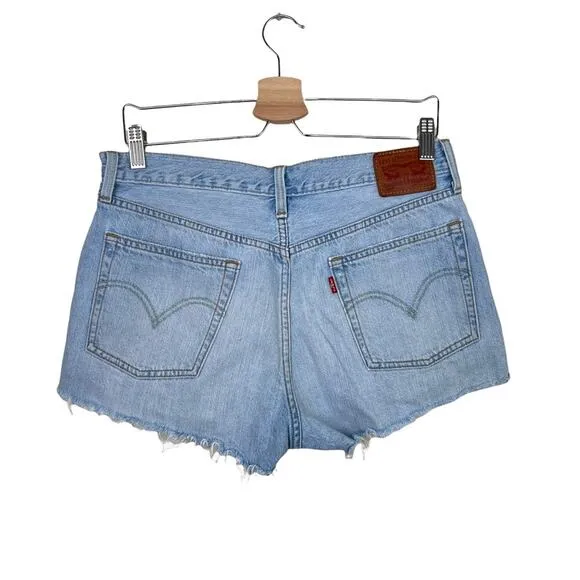 Levi's 501 Cutoff Shorts with Button Fly in Light Wash W30