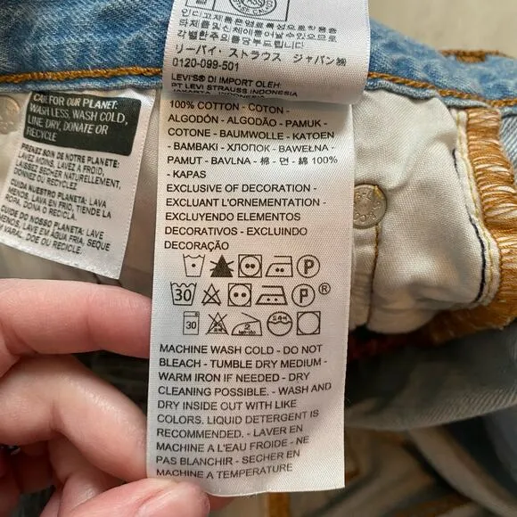 Levi’s 501 Distressed Cutoff Shorts Button Fly raw Hem 28