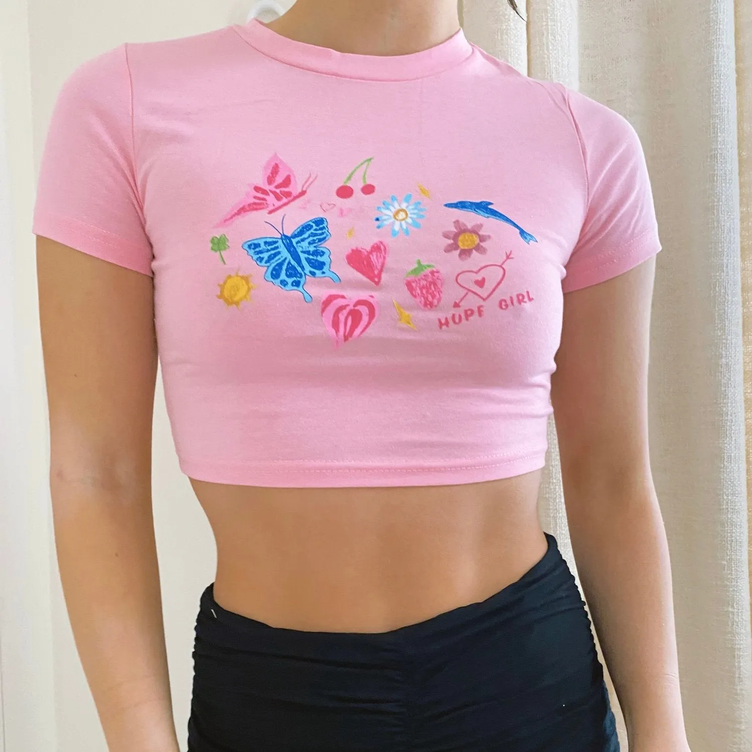 Lia Pink Doodle Baby Tee