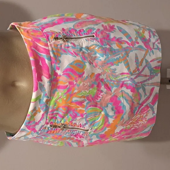 Lilly Pulitzer Pink Scuba to Cuba Marigold Skort