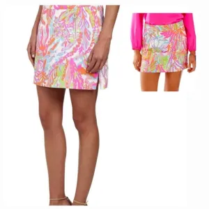 Lilly Pulitzer Pink Scuba to Cuba Marigold Skort