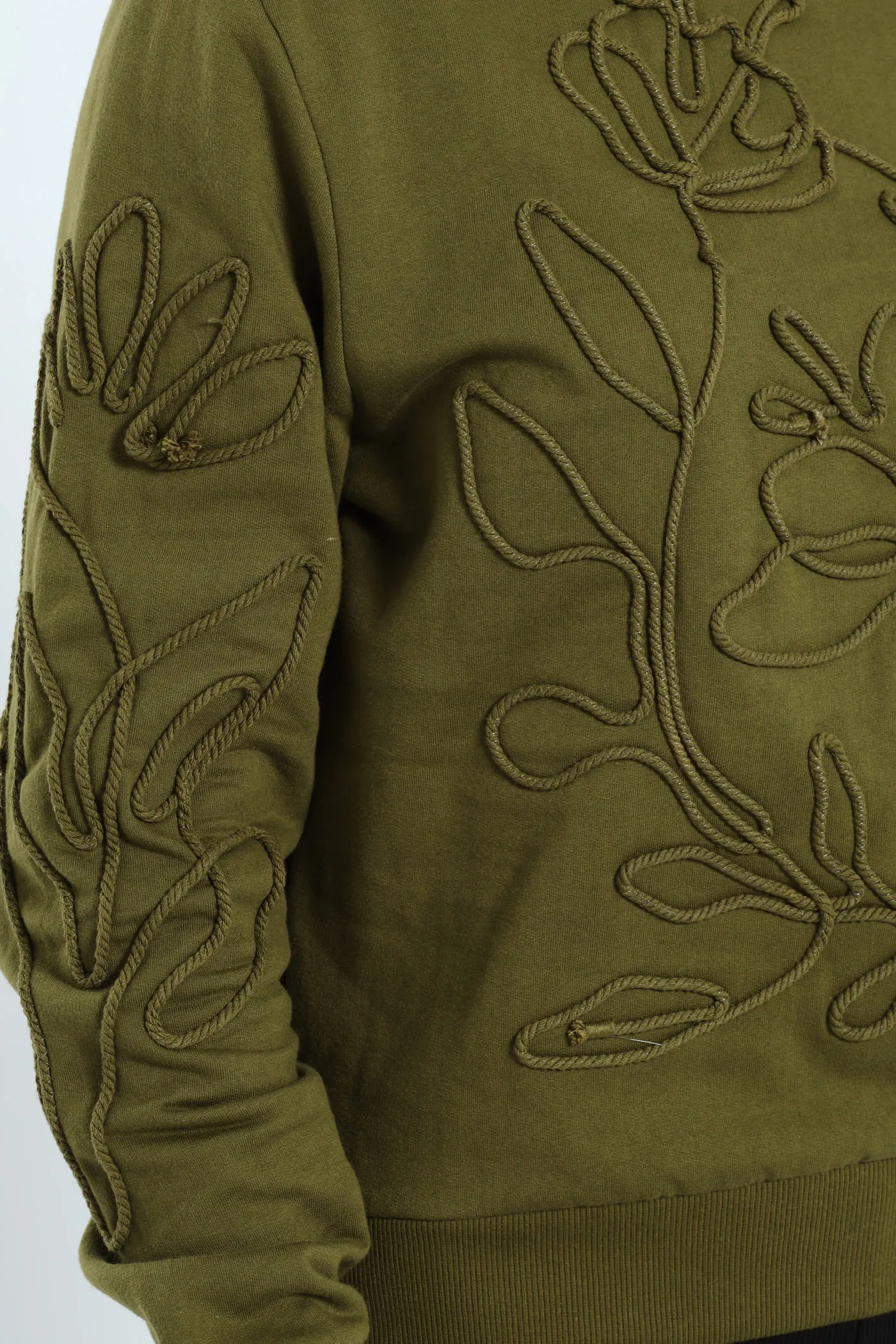 Long Sleeve Foliage Cornelli Fleece Pullover - Fatigue