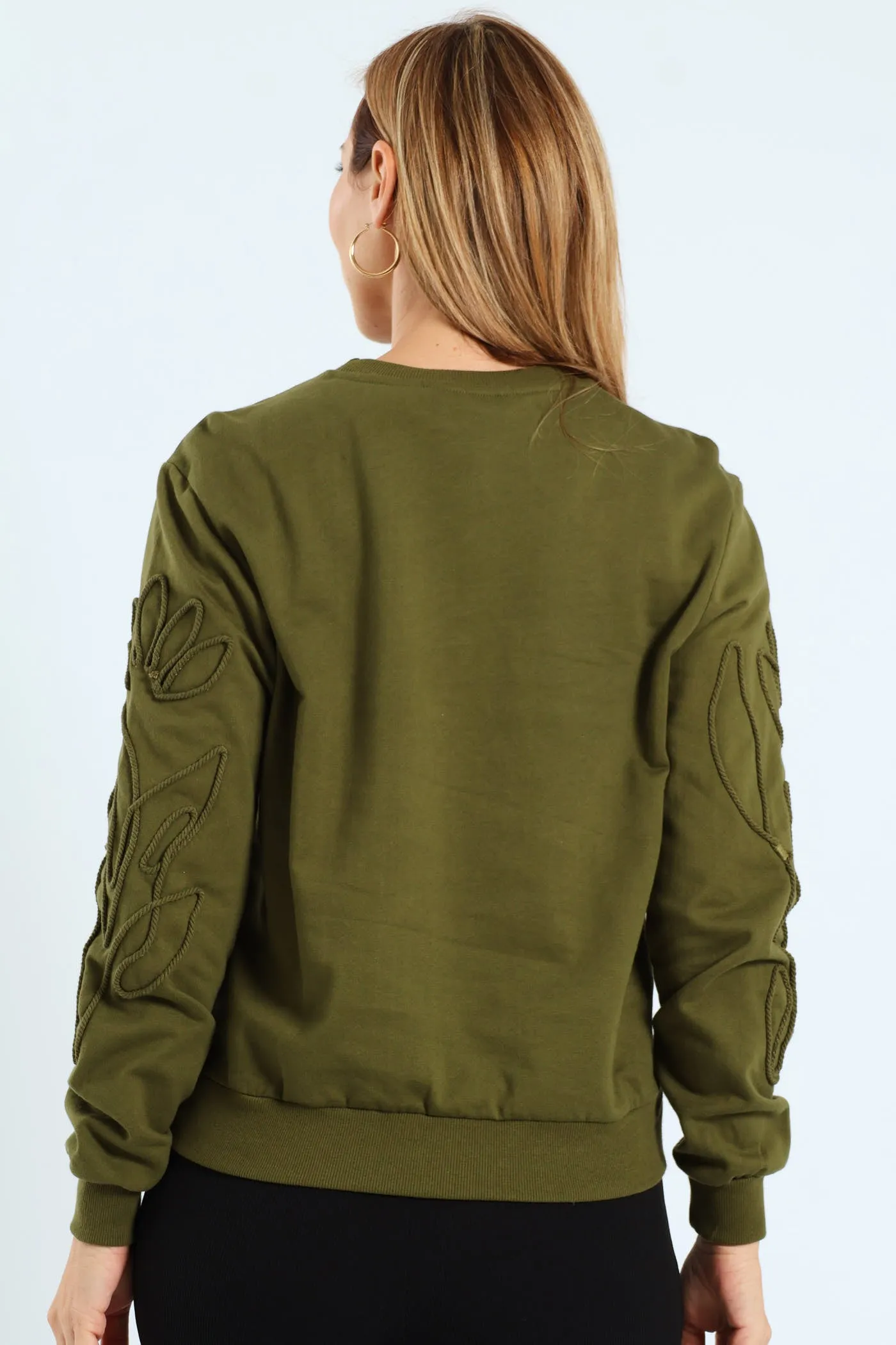 Long Sleeve Foliage Cornelli Fleece Pullover - Fatigue