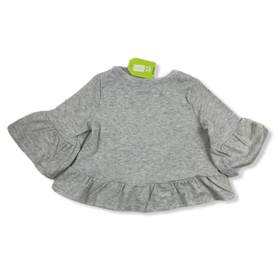 Long Sleeve Gray Pullover Top Size 2T baby girls Sweaters