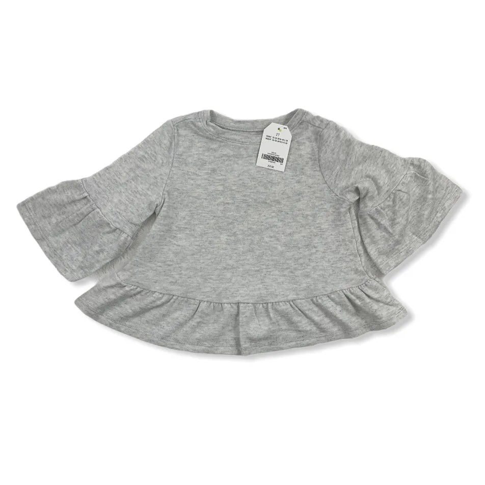 Long Sleeve Gray Pullover Top Size 2T baby girls Sweaters