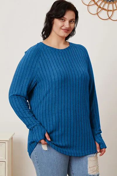 Lonnie Basic Bae Full Size Ribbed Thumbhole Sleeve T-Shirt