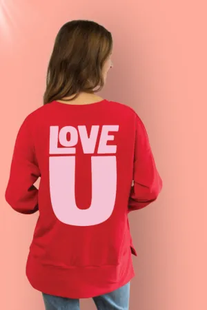 Love U Red Micro Fleece Crewneck Micro Fleece Crewneck