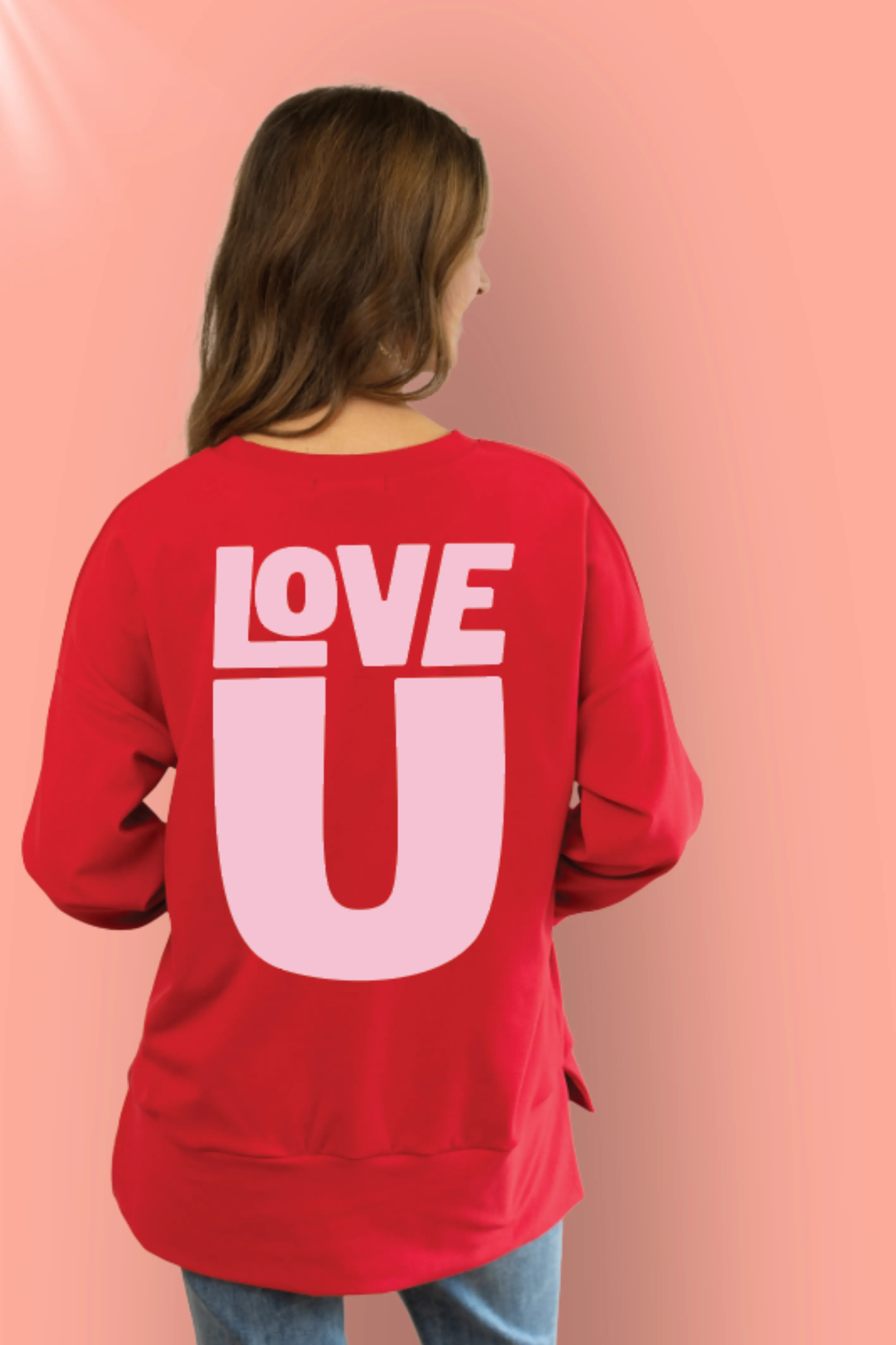 Love U Red Micro Fleece Crewneck Micro Fleece Crewneck