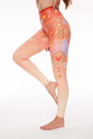 Lovebirds Garden High-Waisted Leggings