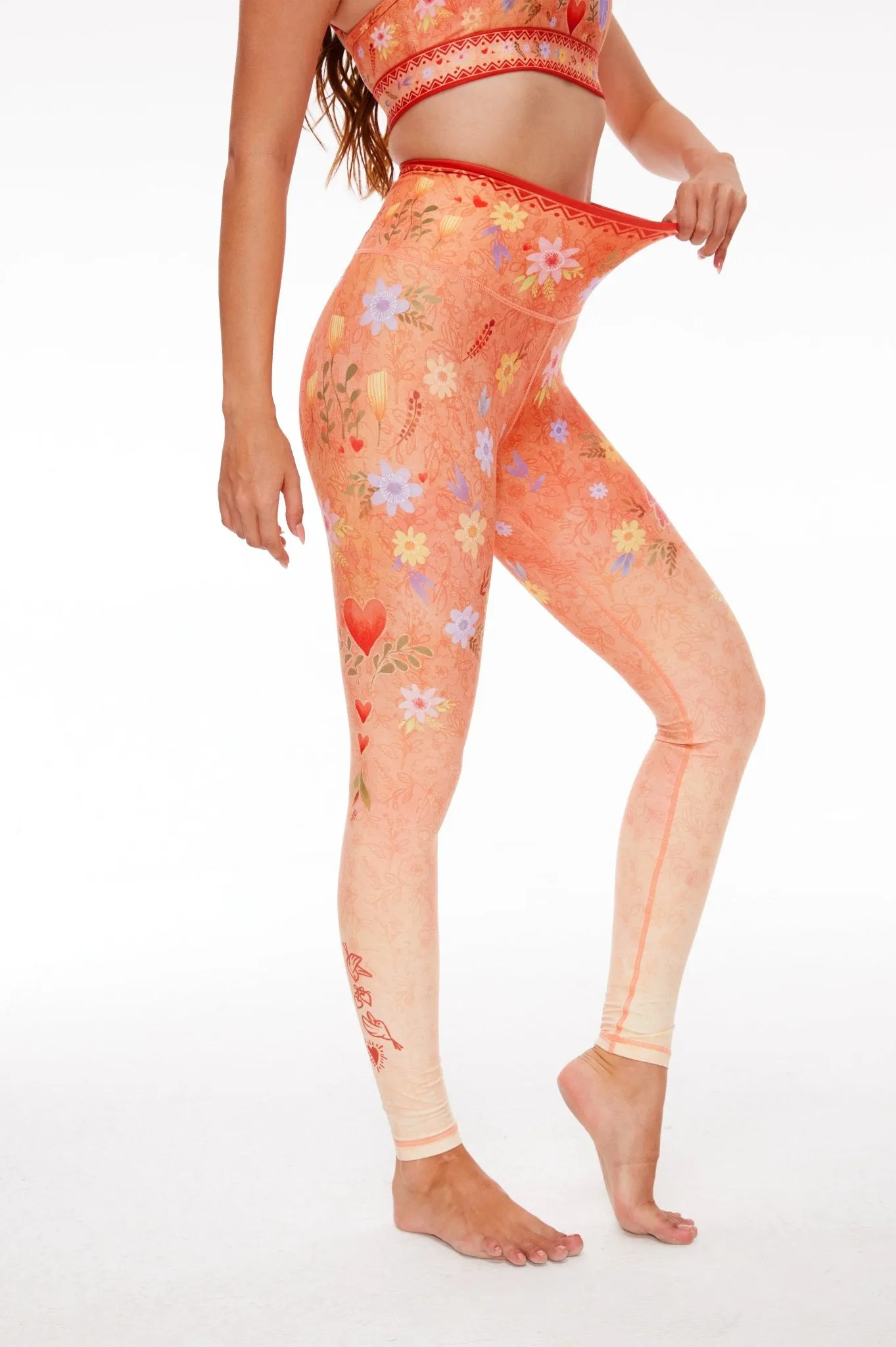Lovebirds Garden High-Waisted Leggings