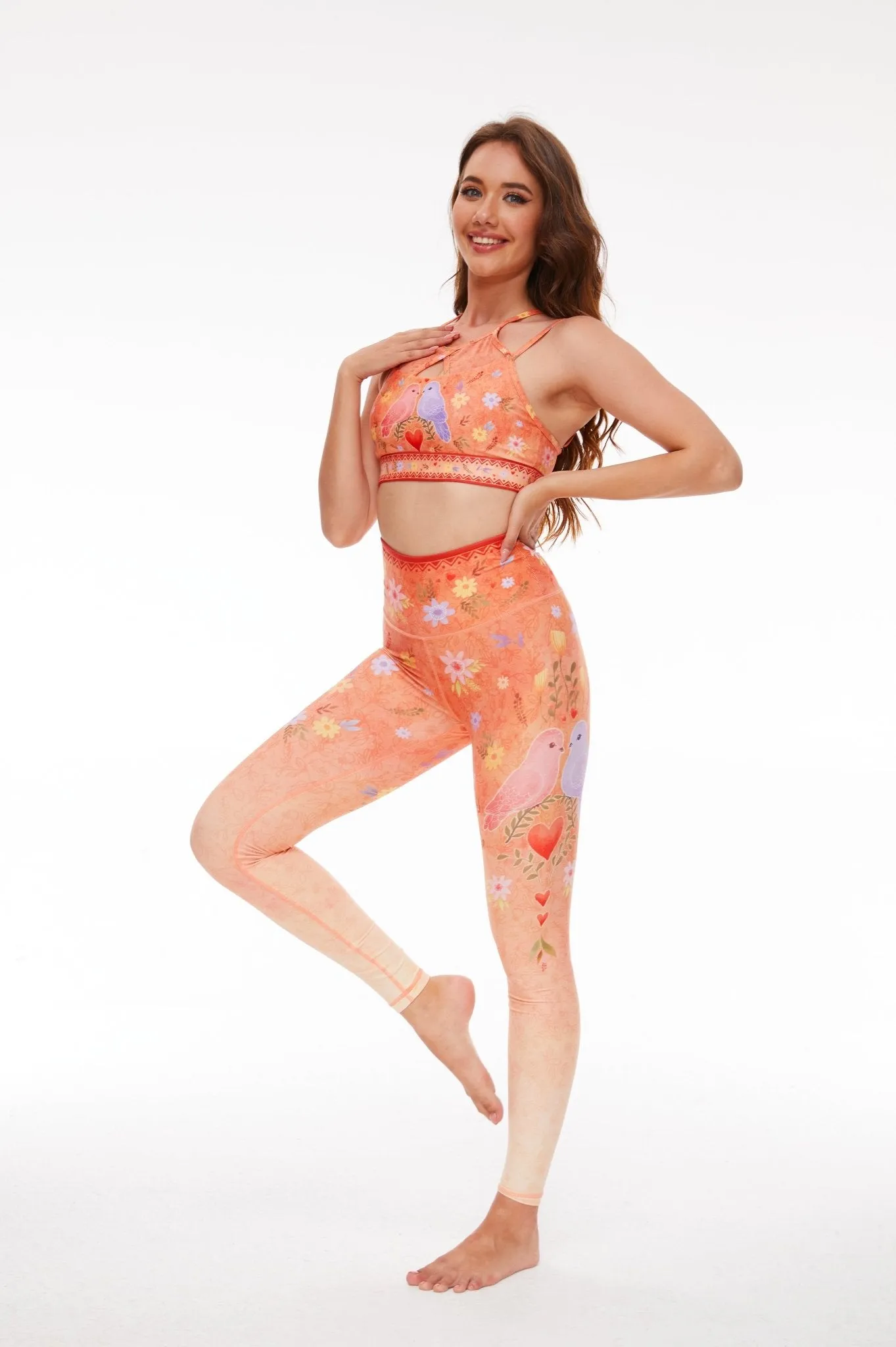 Lovebirds Garden High-Waisted Leggings