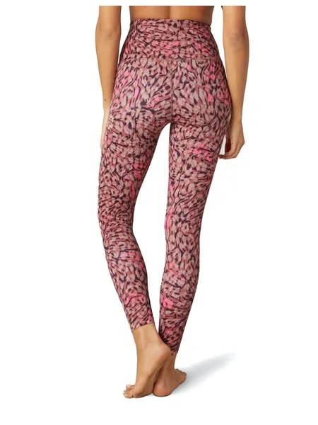 Lux high waisted midi leggings in electric cheetah swirl