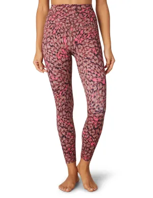 Lux high waisted midi leggings in electric cheetah swirl