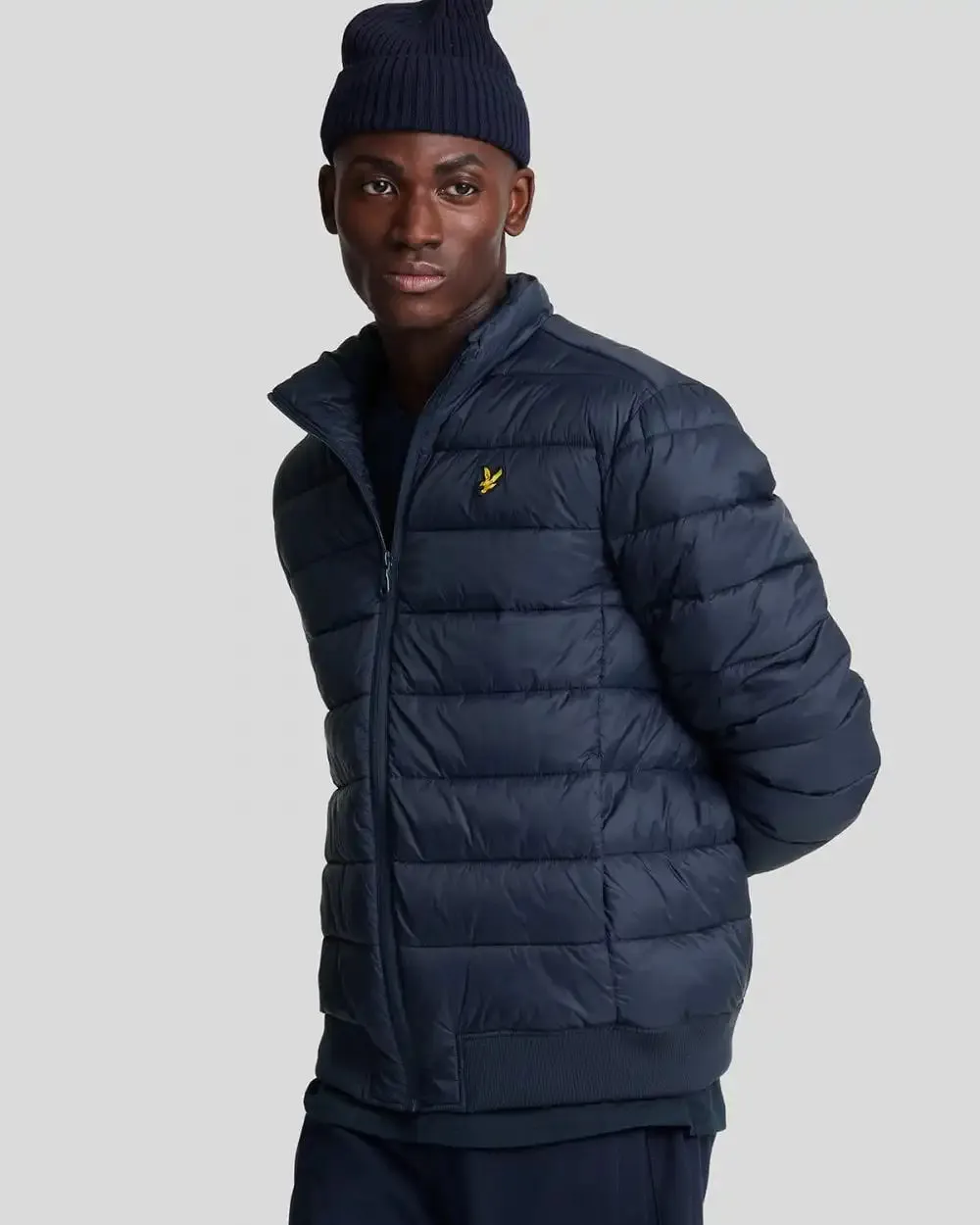 Lyle & Scott Funnel Neck Wadded Jacket Navy