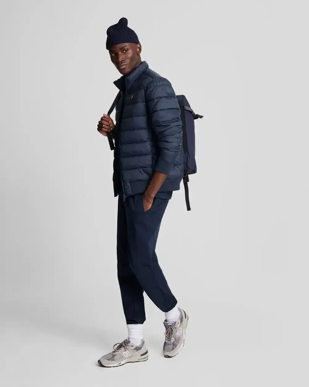 Lyle & Scott Funnel Neck Wadded Jacket Navy
