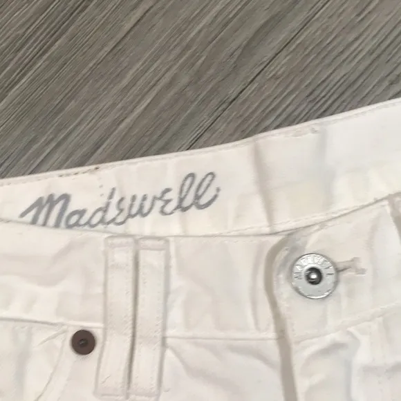 Madewell White Frayed Hem 5pkt Denim Shorts           size 26