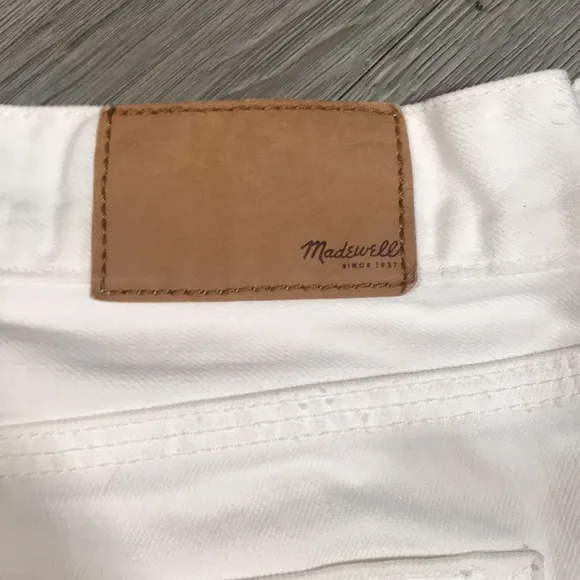 Madewell White Frayed Hem 5pkt Denim Shorts           size 26