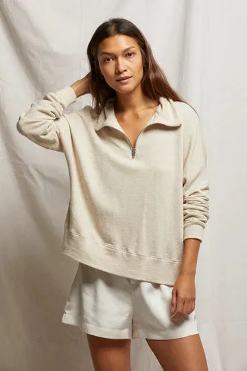 maren french terry half zip sweatshirt dusk