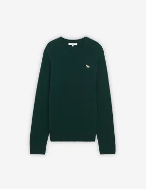 MEN'S BABY FOX PATCH COSY R-NECK PULLOVER DARK GREEN