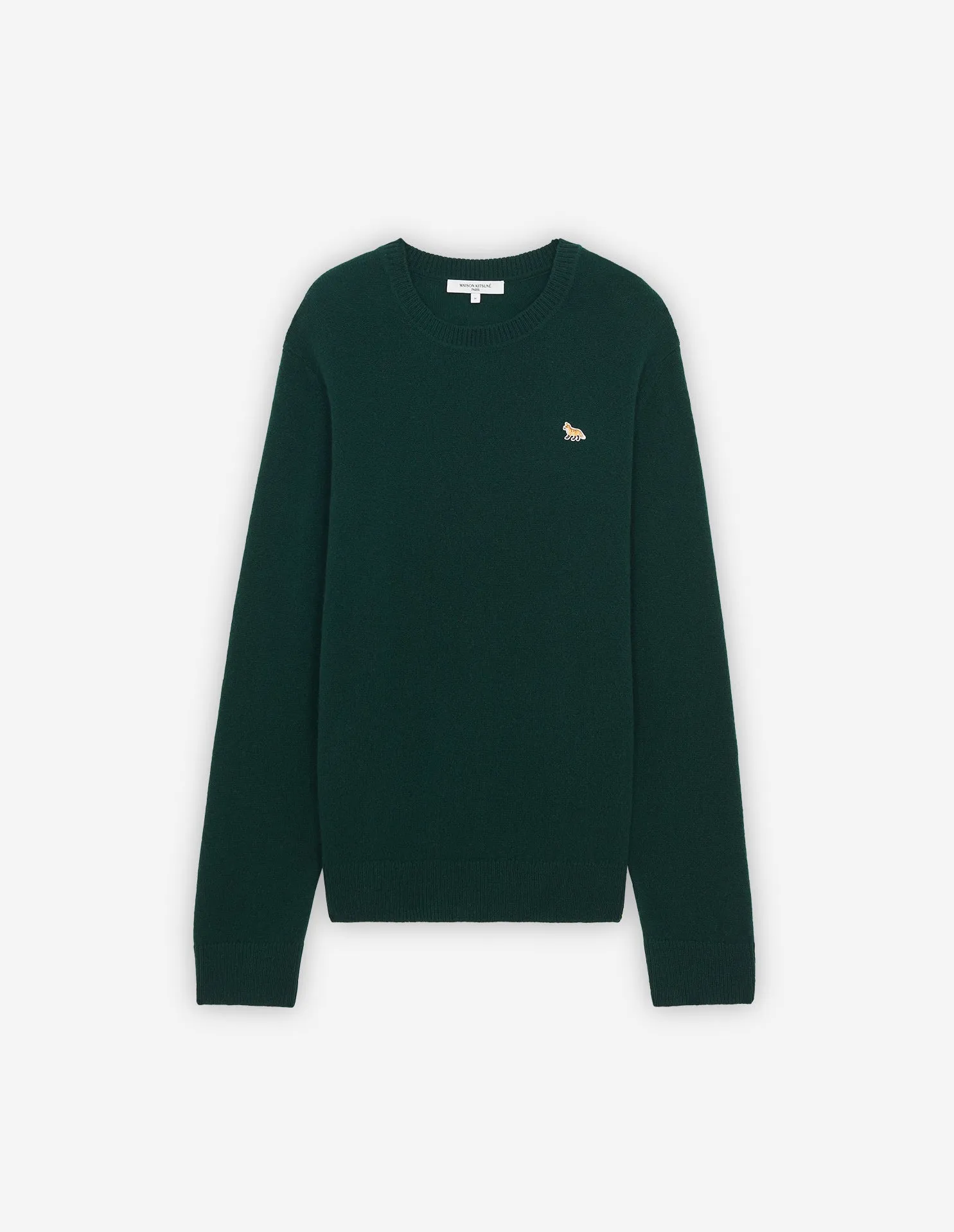 MEN'S BABY FOX PATCH COSY R-NECK PULLOVER DARK GREEN