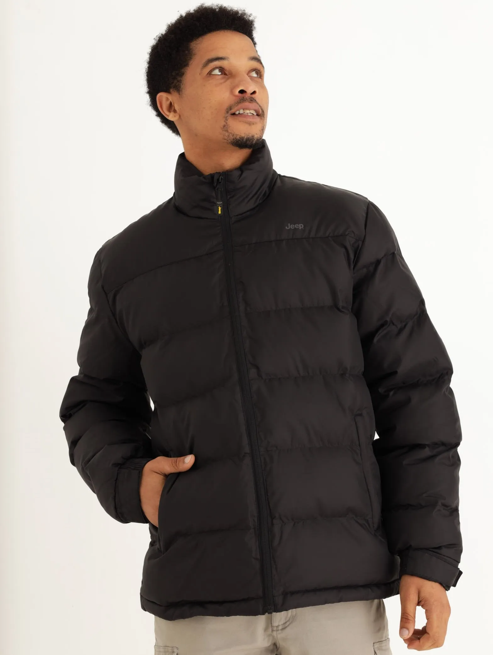 Men's Basic Puffer Wide Quilt - Black