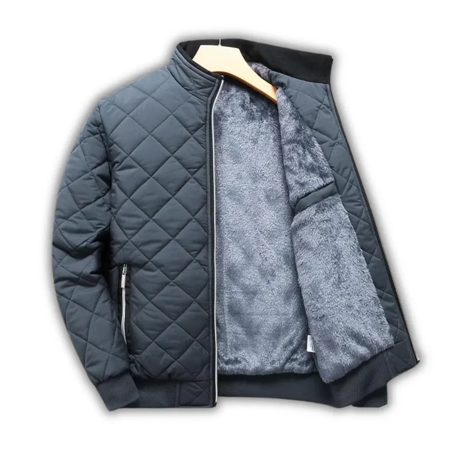 Men's quilted jacket with fleece lining