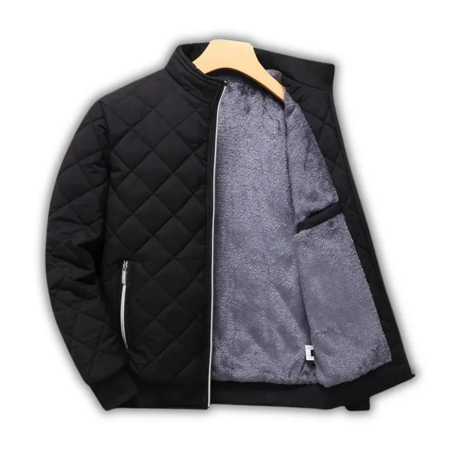 Men's quilted jacket with fleece lining