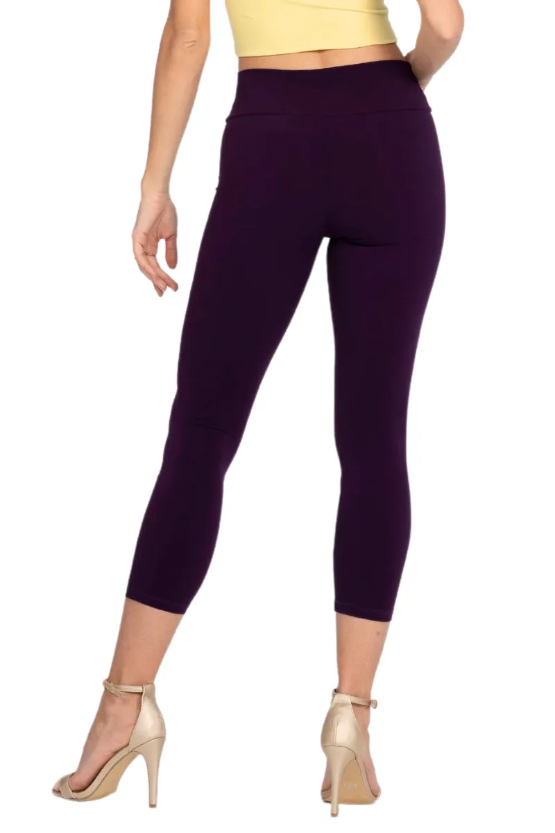 Monochrome Capri Fitness Leggings (M) (Black)