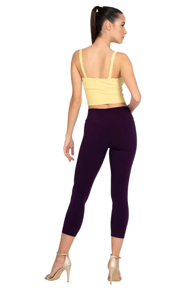 Monochrome Capri Fitness Leggings (M) (Black)