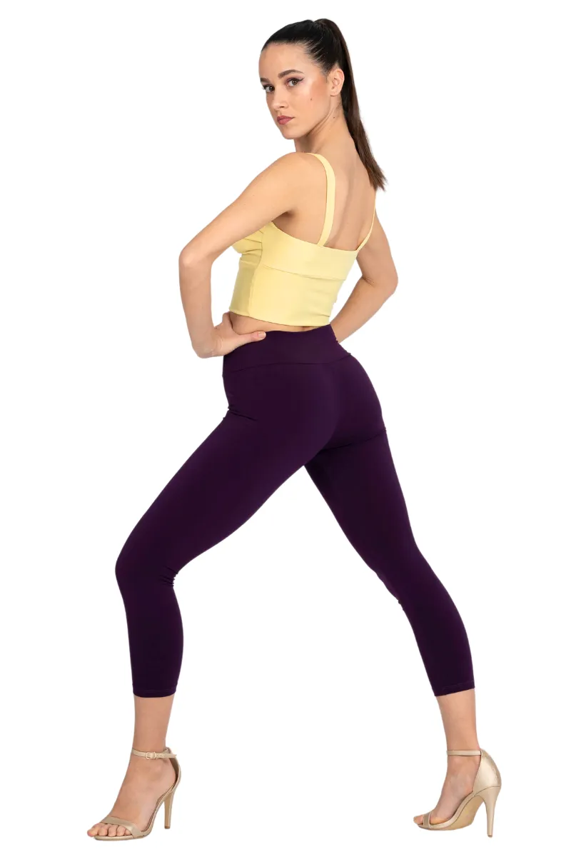 Monochrome Capri Fitness Leggings (M) (Black)