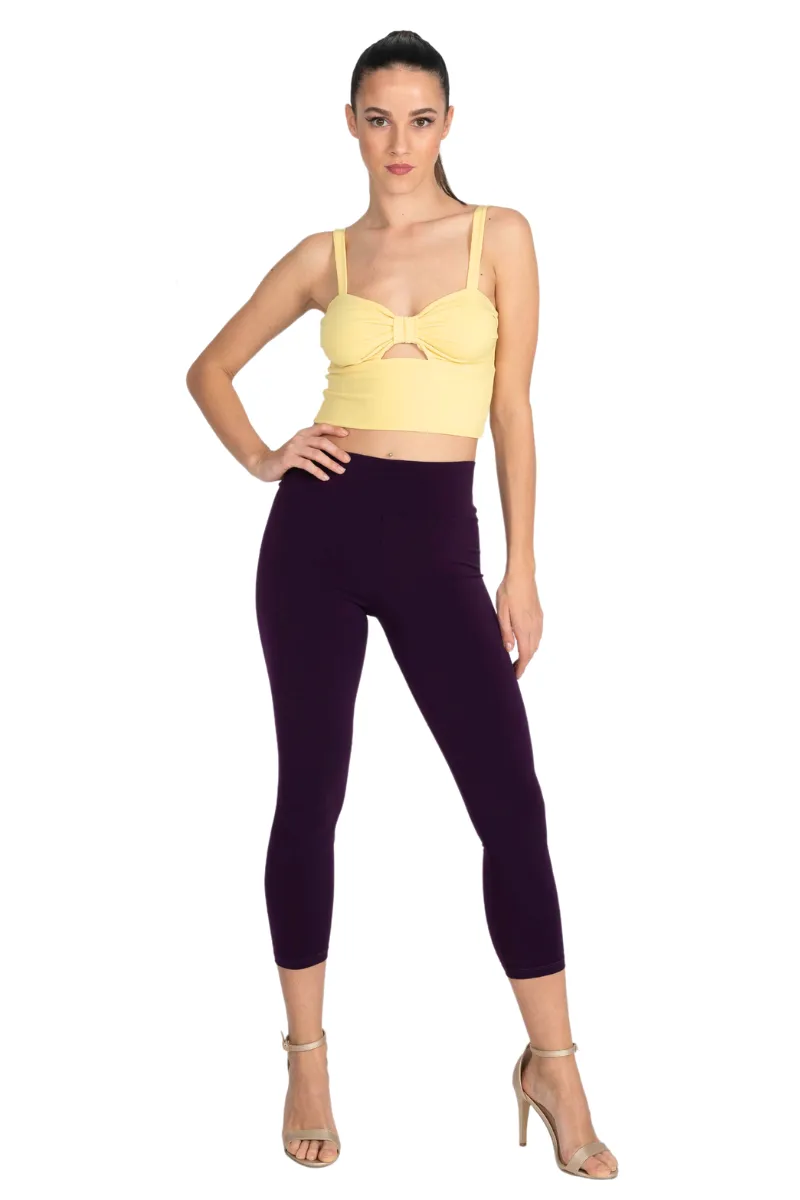 Monochrome Capri Fitness Leggings (M) (Black)